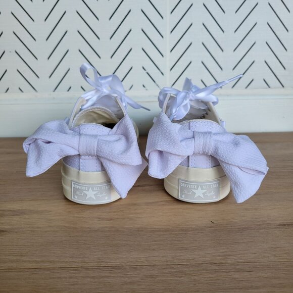 ⭐Converse Chuck 70 OX Bow 7 Mens Shoes Retro Sneakers White Satin Laces A15192C - Picture 6 of 10